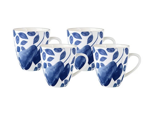 Giverny Coupe Mug Set Of 4 350ML Blue Gift Boxed 3 Giverny Coupe Mug Set Of 4 350ML Blue Gift Boxed