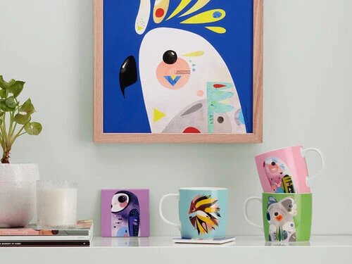 Pete Cromer Ceramic Square Tile Coaster Kookaburra 9.5cm 4 Pete Cromer Ceramic Square Tile Coaster Kookaburra 9.5cm - Image 2