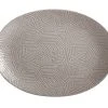 Dune Oval Platter 41x30cm Taupe Gift Boxed
