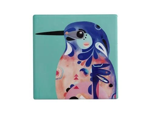 Pete Cromer Ceramic Square Tile Coaster Azure Kingfisher 9.5cm 3 Pete Cromer Ceramic Square Tile Coaster Azure Kingfisher 9.5cm