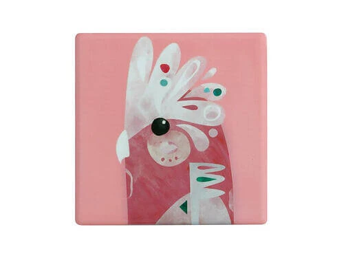 Pete Cromer Ceramic Square Tile Coaster Galah 9.5cm 3 Pete Cromer Ceramic Square Tile Coaster Galah 9.5cm