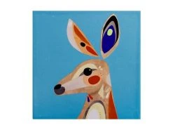 Pete Cromer Ceramic Square Trivet 20cm Kangaroo