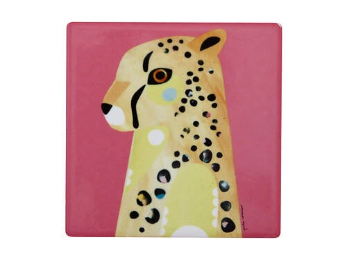 Pete Cromer Wildlife Ceramic Square Coaster 9.5cm Cheetah 4 Pete Cromer Wildlife Ceramic Square Coaster 9.5cm Cheetah - Image 2