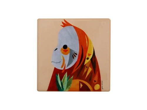Pete Cromer Wildlife Ceramic Square Coaster 9.5cm Orangutan 3 Pete Cromer Wildlife Ceramic Square Coaster 9.5cm Orangutan