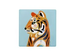 Pete Cromer Wildlife Ceramic Square Coaster 9.5cm Tiger