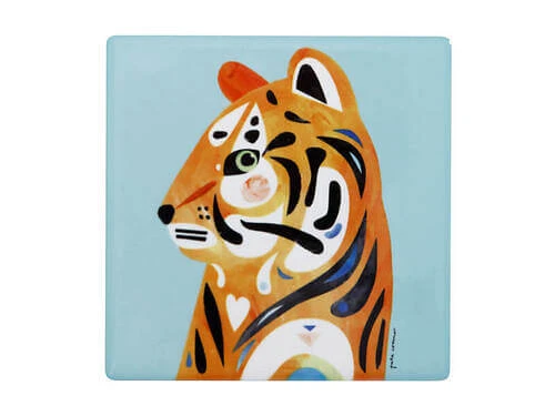 Pete Cromer Wildlife Ceramic Square Coaster 9.5cm Tiger 4 Pete Cromer Wildlife Ceramic Square Coaster 9.5cm Tiger - Image 2