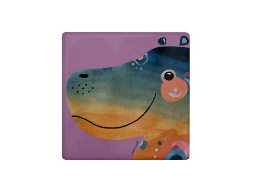 Pete Cromer Wildlife Ceramic Square Coaster 9.5cm Hippo 3 Pete Cromer Wildlife Ceramic Square Coaster 9.5cm Hippo