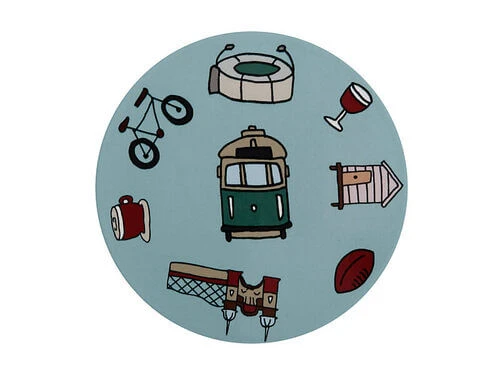 Megan McKean Cities Ceramic Round Coaster 10.5cm Melbourne 4 Megan McKean Cities Ceramic Round Coaster 10.5cm Melbourne - Image 2