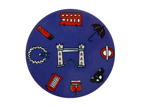 Megan McKean Cities Ceramic Round Coaster 10.5cm London 4 Megan McKean Cities Ceramic Round Coaster 10.5cm London - Image 2
