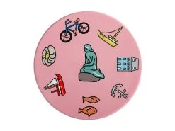 Megan McKean Cities Ceramic Round Coaster 10.5cm Copenhagen