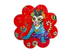 Donna Sharam Rainbow Jungle Ceramic Flower Coaster 10cm Tiggy & Tiny