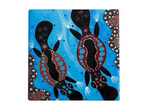 Melanie Hava Journeys Ceramic Coaster 10cm Platypuses 3 Melanie Hava Journeys Ceramic Coaster 10cm Platypuses