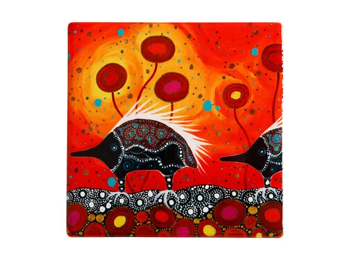 Melanie Hava Journeys Ceramic Coaster 10cm Echidnas 3 Melanie Hava Journeys Ceramic Coaster 10cm Echidnas