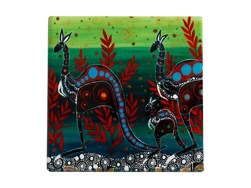 Melanie Hava Journeys Ceramic Coaster 10cm Kangaroos 3 Melanie Hava Journeys Ceramic Coaster 10cm Kangaroos