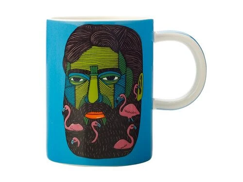 Mulga The Artist Mug 450ML Flamingo Man 3 Mulga The Artist Mug 450ML Flamingo Man
