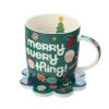 Kasey Rainbow Sparkly Season Mug 350ML & Coaster Set Dark Green Gift Boxed -Maxwell & Williams Shop dx1299