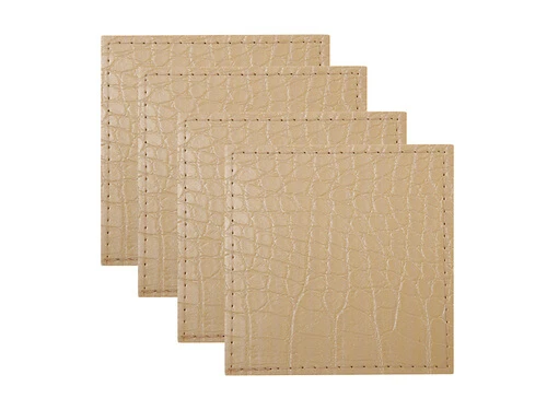 Table Accents Leather Look Alligator Coaster 10x10cm Set Of 4 Tan 3 Table Accents Leather Look Alligator Coaster 10x10cm Set Of 4 Tan