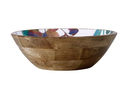 Samba Mango Wood Serving Bowl Enamel Finish 34cm 3 Samba Mango Wood Serving Bowl Enamel Finish 34cm