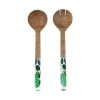Giverny Salad Servers Wood Enamel 31cm