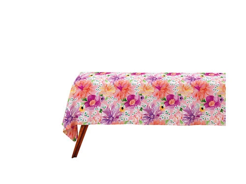 Teas & C's Dahlia Daze Cotton Rectangular Tablecloth 270x150cm Pink 3 Teas & C's Dahlia Daze Cotton Rectangular Tablecloth 270x150cm Pink