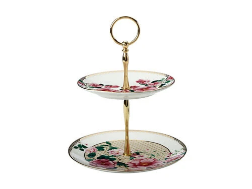 Teas & C's Silk Road 2 Tiered Cake Stand White Gift Boxed 3 Teas & C's Silk Road 2 Tiered Cake Stand White Gift Boxed
