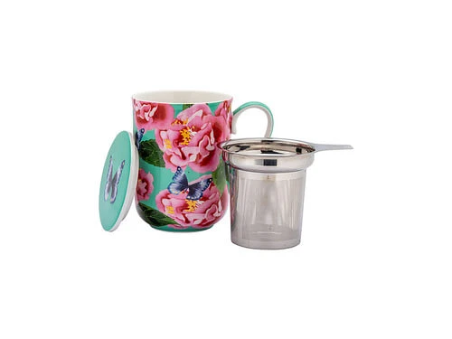 Gabby Malpas Posey Mug With Infuser 340ML Camellia Dreams Gift Boxed 3 Gabby Malpas Posey Mug With Infuser 340ML Camellia Dreams Gift Boxed