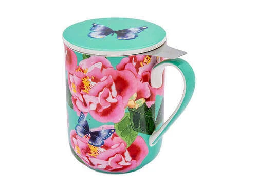 Gabby Malpas Posey Mug With Infuser 340ML Camellia Dreams Gift Boxed 4 Gabby Malpas Posey Mug With Infuser 340ML Camellia Dreams Gift Boxed - Image 2