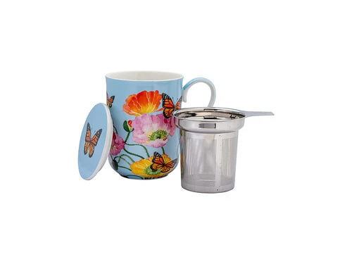 Gabby Malpas Posey Mug With Infuser 340ML Field Of Poppies Gift Boxed 3 Gabby Malpas Posey Mug With Infuser 340ML Field Of Poppies Gift Boxed