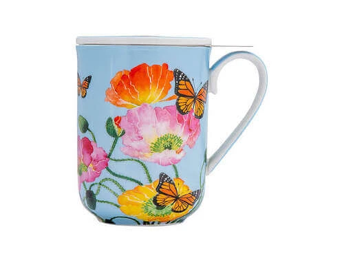Gabby Malpas Posey Mug With Infuser 340ML Field Of Poppies Gift Boxed 5 Gabby Malpas Posey Mug With Infuser 340ML Field Of Poppies Gift Boxed - Image 3
