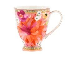 Teas & C's Dahlia Daze Footed Mug 300ML Pink Gift Boxed
