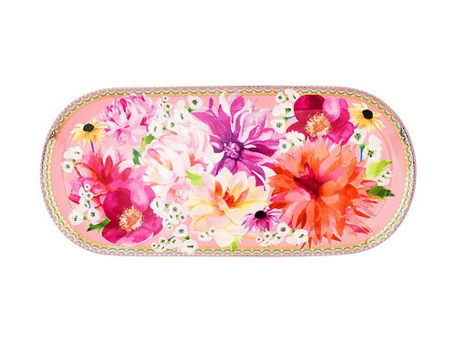 Teas & C's Dahlia Daze Platter 33x15cm Pink Gift Boxed 3 Teas & C's Dahlia Daze Platter 33x15cm Pink Gift Boxed