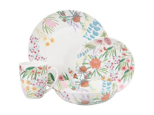 Royal Botanic Gardens Native Blooms Coupe Dinner Set 16pc Gift Boxed 3 Royal Botanic Gardens Native Blooms Coupe Dinner Set 16pc Gift Boxed