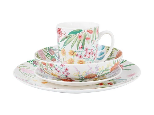 Royal Botanic Gardens Native Blooms Coupe Dinner Set 16pc Gift Boxed 4 Royal Botanic Gardens Native Blooms Coupe Dinner Set 16pc Gift Boxed - Image 2