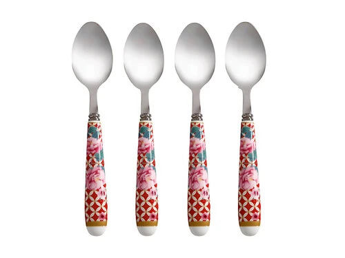 Teas & C's Silk Road Teaspoon Set Of 4 Cherry Red Gift Boxed 4 Teas & C's Silk Road Teaspoon Set Of 4 Cherry Red Gift Boxed - Image 2