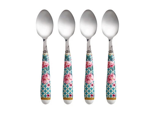 Teas & C's Silk Road Teaspoon Set Of 4 Aqua Gift Boxed 4 Teas & C's Silk Road Teaspoon Set Of 4 Aqua Gift Boxed - Image 2