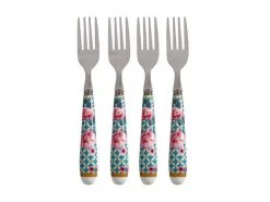 Maxwell & Williams Shop 15 Teas & C's Silk Road Cake Fork Set Of 4 Aqua Gift Boxed