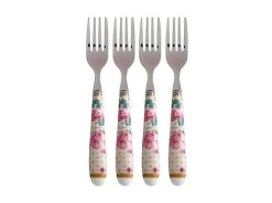 Maxwell & Williams Shop 24 Teas & C's Silk Road Cake Fork Set 4pc White Gift Boxed