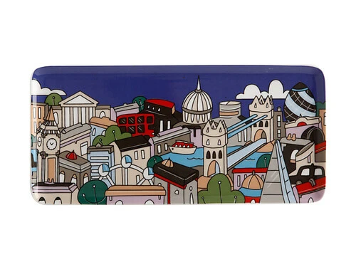 Megan McKean Cities Rectangular Plate 25x12cm London Gift Boxed 3 Megan McKean Cities Rectangular Plate 25x12cm London Gift Boxed