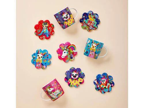 Donna Sharam Rainbow Jungle Ceramic Flower Coaster 10cm Rainbow Unicorn 4 Donna Sharam Rainbow Jungle Ceramic Flower Coaster 10cm Rainbow Unicorn - Image 2