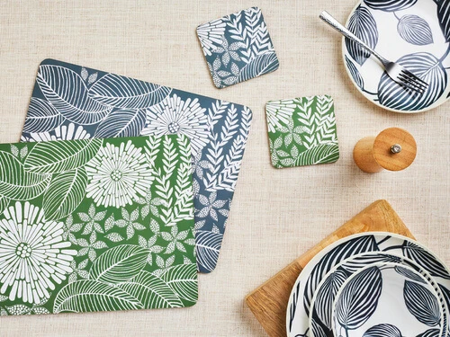 Island Cork Back Placemat 34x26.5cm Set Of 4 Green Gift Boxed 4 Island Cork Back Placemat 34x26.5cm Set Of 4 Green Gift Boxed - Image 2