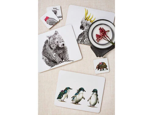 Marini Ferlazzo Birds Of Australia Cork Back Coaster 10.5cm Set Of 4 Gift Boxed 4 Marini Ferlazzo Birds Of Australia Cork Back Coaster 10.5cm Set Of 4 Gift Boxed - Image 2