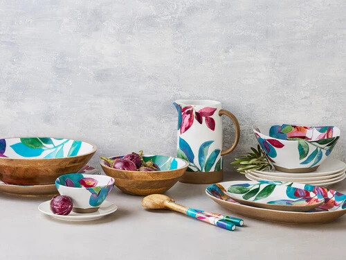 Samba Mango Wood Serving Bowl Enamel Finish 34cm 4 Samba Mango Wood Serving Bowl Enamel Finish 34cm - Image 2