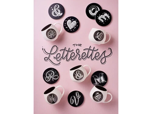 The Letterettes Ceramic Round Coaster 10.5cm P Gift Boxed"" 4 The Letterettes Ceramic Round Coaster 10.5cm P Gift Boxed"" - Image 2