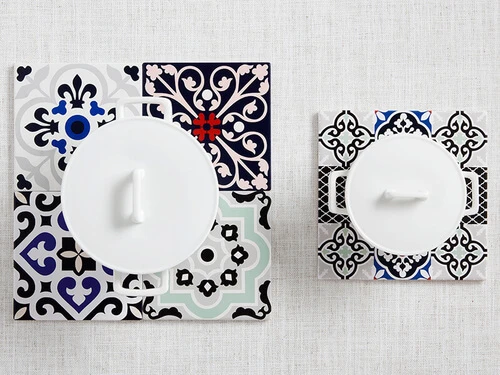 Medina Ceramic Square Tile Trivet Malaga 20cm 4 Medina Ceramic Square Tile Trivet Malaga 20cm - Image 2