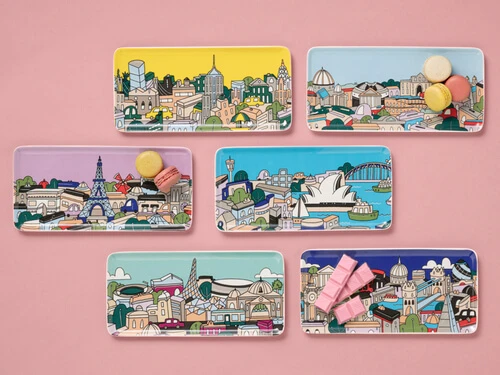 Megan McKean Cities Rectangular Plate 25x12cm London Gift Boxed 4 Megan McKean Cities Rectangular Plate 25x12cm London Gift Boxed - Image 2