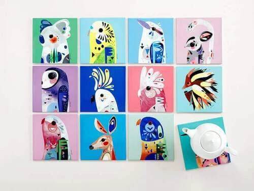 Pete Cromer Ceramic Square Trivet 20cm Sugar Glider 4 Pete Cromer Ceramic Square Trivet 20cm Sugar Glider - Image 2