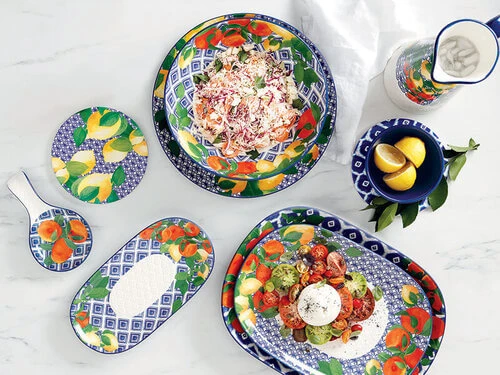 Positano Ceramic Round Tile Trivet 20cm Citrone 4 Positano Ceramic Round Tile Trivet 20cm Citrone - Image 2