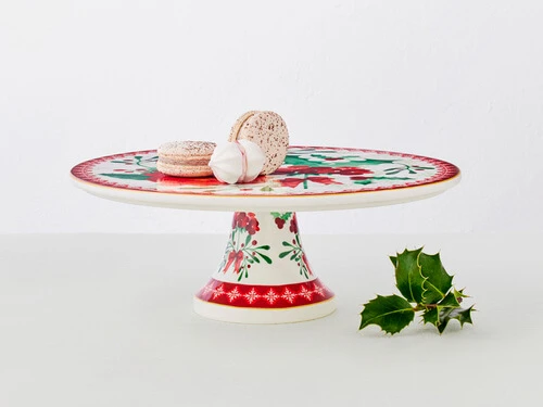 Mistletoe Footed Cake Stand 30cm Gift Boxed 5 Mistletoe Footed Cake Stand 30cm Gift Boxed - Image 3