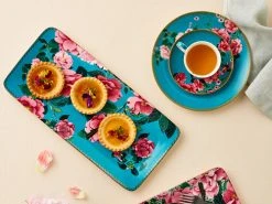 Teas & C's Silk Road Coupe Plate 19.5cm Aqua Gift Boxed -Maxwell & Williams Shop teas cs silk road platter cup saucer aqua 1